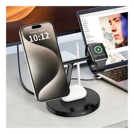 Беспроводная зарядная станция WiWU Magnetic Cableless Charger 4в1 (Wi-W032)
