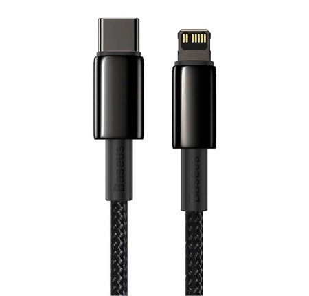 Кабель Baseus Type-C to iP Tungsten Gold Fast Charging Data Cable, 20W, 2 м (CATLWJ-A01) Черный
