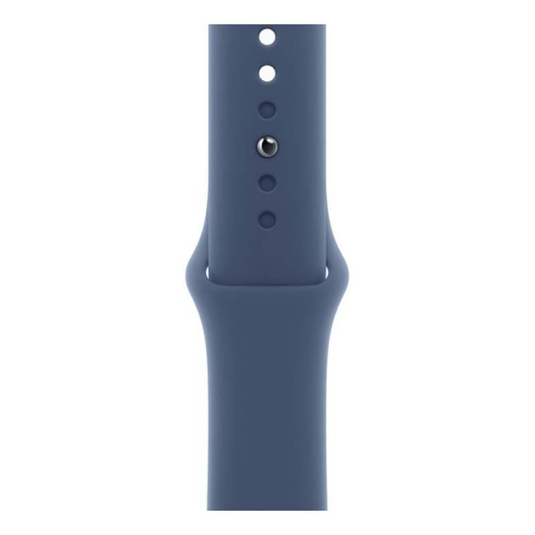 Apple Watch SE (2024), 44 мм корпус из алюминия цвета «Silver», ремешок Sport Band размера M/L цвета «Denim»