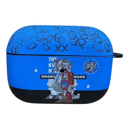 Чехол для AirPods 3 COQUE POUR Синий с рисунком The KWAS machine
