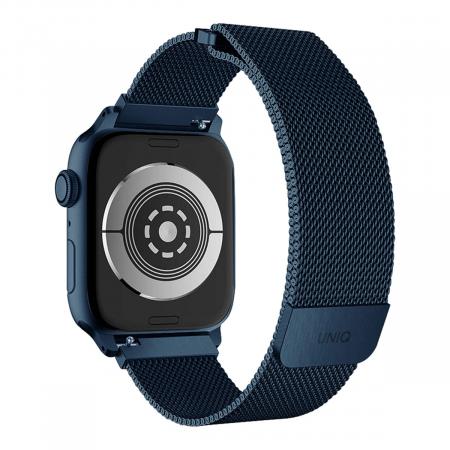 Ремешок для Apple Watch 42/44/45 mm UNIQ Dante Strap Mesh Steel (45MM-DANCBLU) Синий кобальт