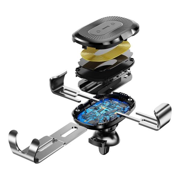 Автомобильный держатель с функцией беспроводной зарядки Baseus Gravity Wireless Charger Car Mount (WXYL-0S) Черный