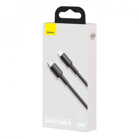 Кабель Baseus High Density Braided Fast Charging Data Cable Type-C – Lightning PD 20W, 1 м (CATLGD-01) Черный