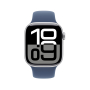 Apple Watch Series 10, 42 мм корпус из алюминия цвета «Silver», ремешок Sport Band размера S/M цвета «Denim»