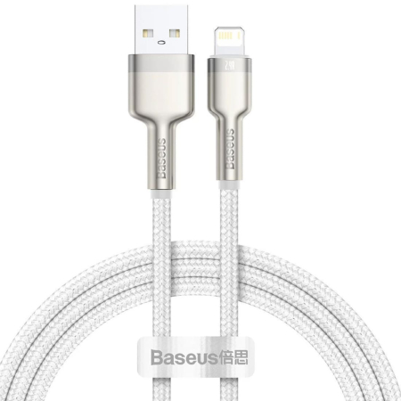 Кабель Baseus Cafule Series Metal Data Cable USB to iP 2,4A, 1 м (CALJK-A02) Белый