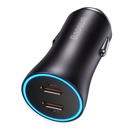 Автомобильное зарядное устройство Baseus Golden Contactor Pro Dual Fast Charger Car Charger C+C 40 Вт (CGJP000013) Dark Gray