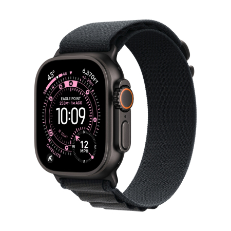 Apple Watch Ultra 3 (2025), 49 мм корпус из титана цвета «Black», ремешок Alpine Loop размера L цвета «Black»
