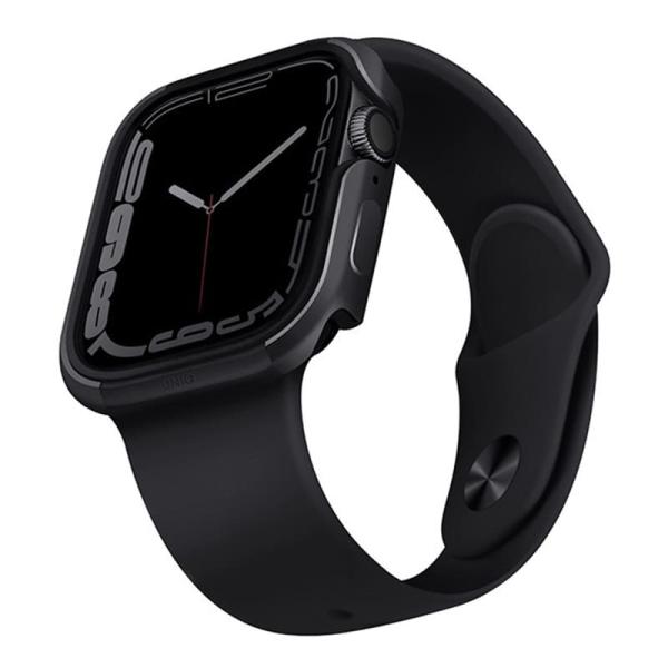 Чехол бампер для Apple Watch 7, 8 41 мм UNIQ Valencia Anodised Aluminium Bumper (41MM-VALGRP) Графит