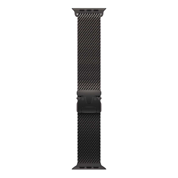 Ремешок для Apple Watch 42/44/45/46/49 mm Gurdini Titanium Milanese Loop Black, чёрный