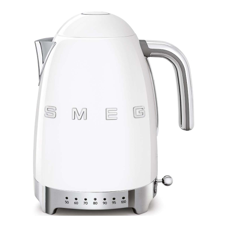 Чайник электрический SMEG 50s Style с регулируемой температурой (KLF04WHEU) White, белый